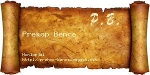 Prekop Bence névjegykártya